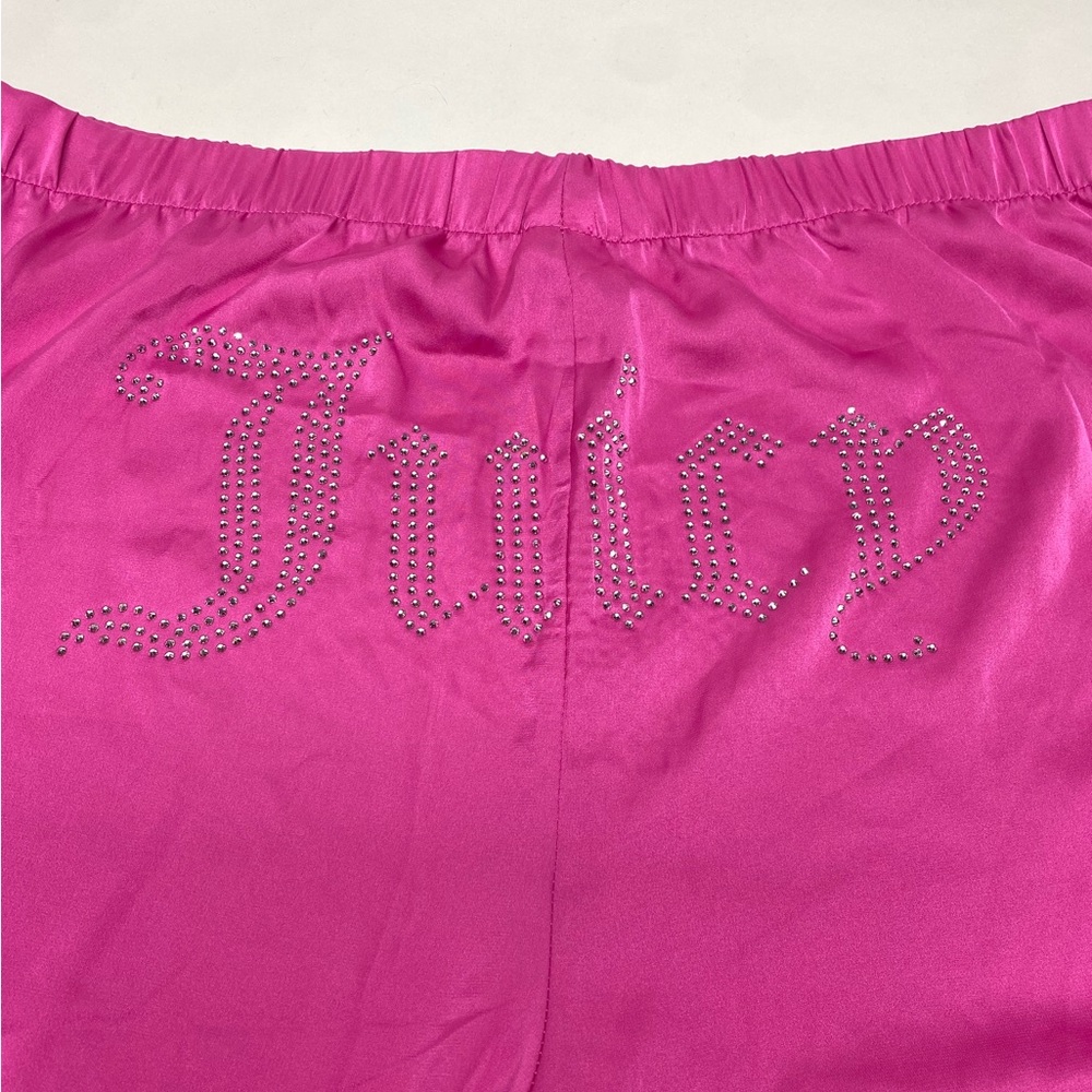 Juicy Couture bling satin pajama pants logo on behind Y2K